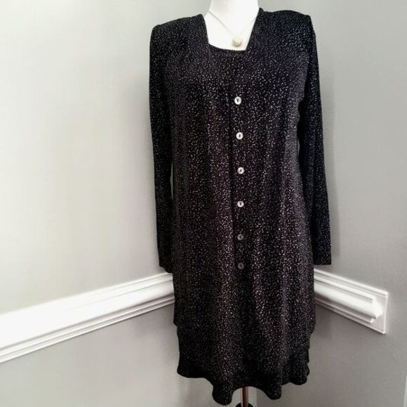 Rabbit Rabbit Rabbit Black Embellished Sleeveless Dress with Jacket 2 piece set - Picture 1 of 9